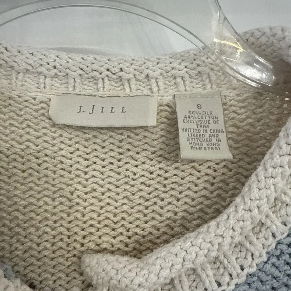 Vintage J Jill Patchwork Cardigan Sweater Size Small
